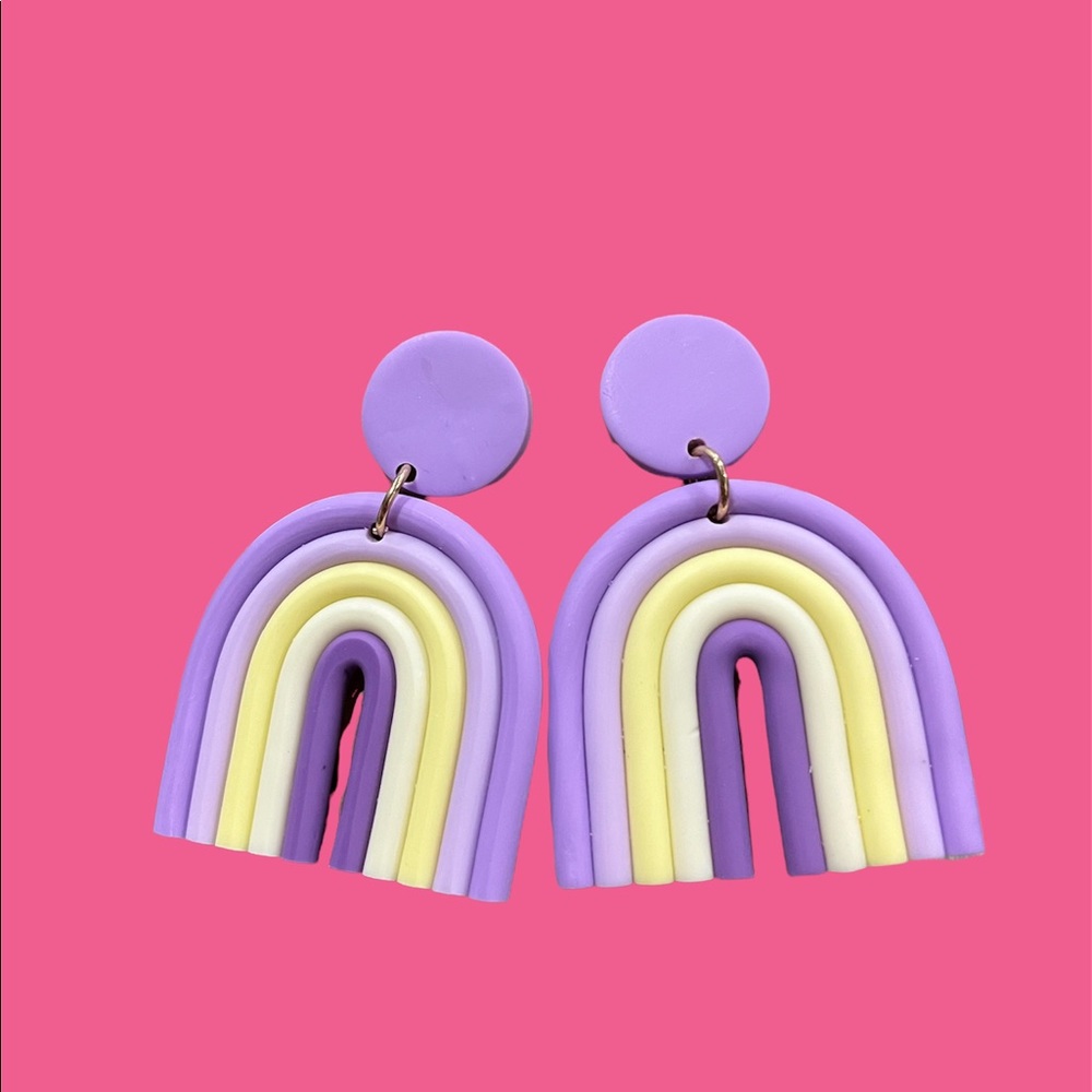 Purple and Yellow Earrings
